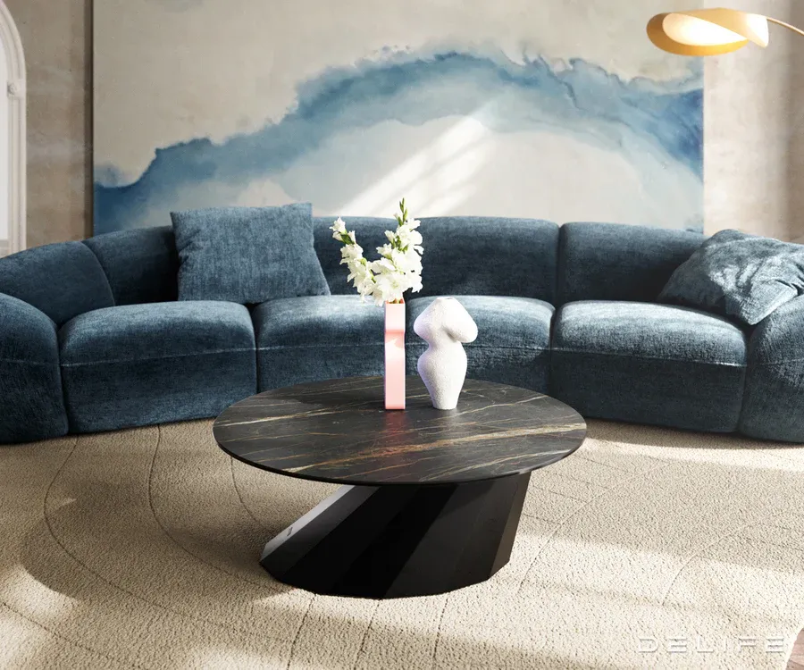 Klub stolić Edge 90x90cm, Materijal: Keramika Laminam Noir Desir - Čakovec