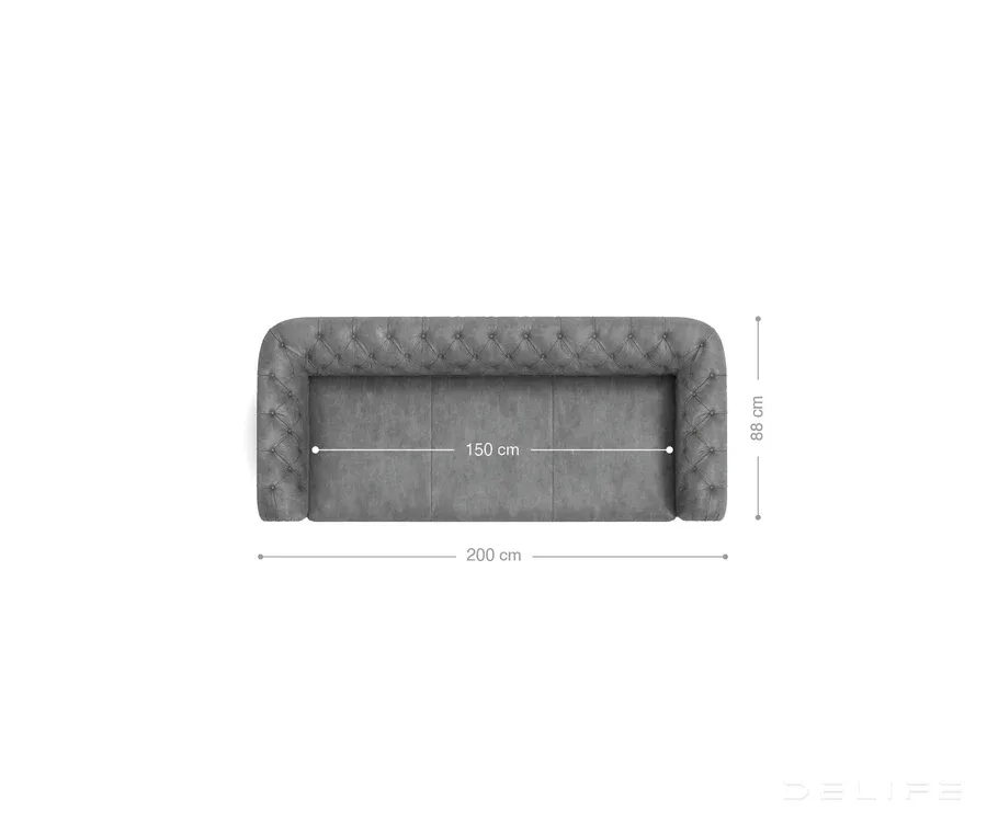 trosjed chesterfield 200x88cm, materijal: mikrovelur - slika 7