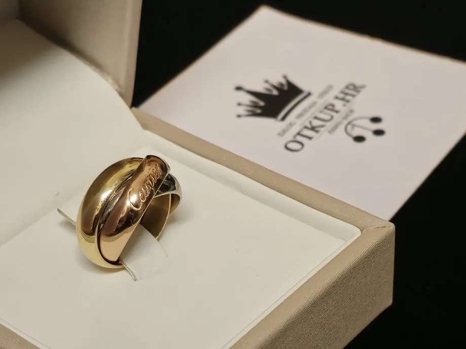 zlatni prsten cartier trinity 18k 14,42g / r1, rate! - slika 4