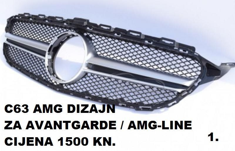 maske za mercedes benz c klasa w205 - c63 amg- diamond-gt- top izgled - slika 4