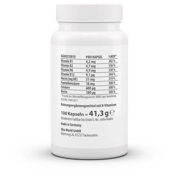 vitamin b kompleks kapsule, vita world, 100 kom. - akcija - slika 2