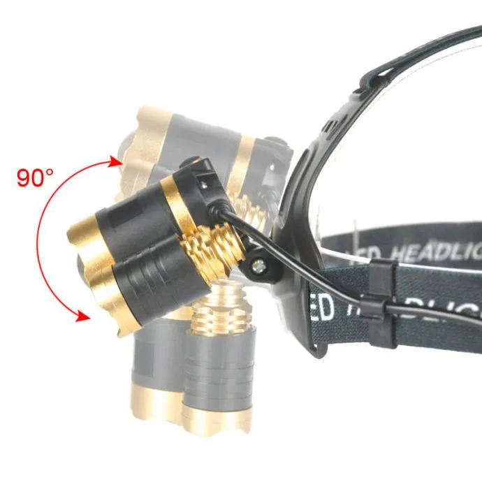 naglavna lampa svjetiljka t6 3led - slika 2