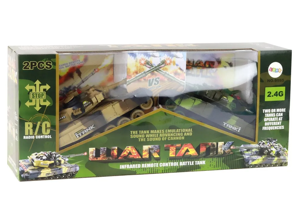 remote controlled fighting tanks set war tank rc battle infrared - slika 9