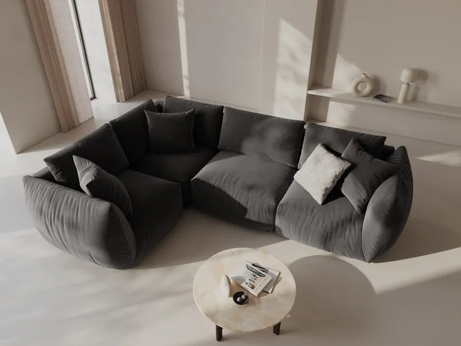 kutna garnitura chris 295x210cm, materijal: baršun - slika 4