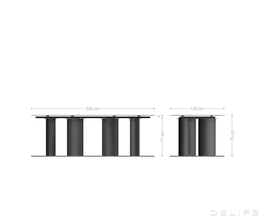 blagovaonski stol edge 240x120cm, materijal: keramika na staklu - slika 7