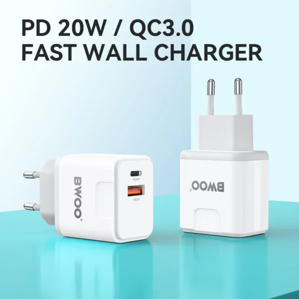 pd 20w + qc3.0 brzi zidni punjač max bwoo - slika 4