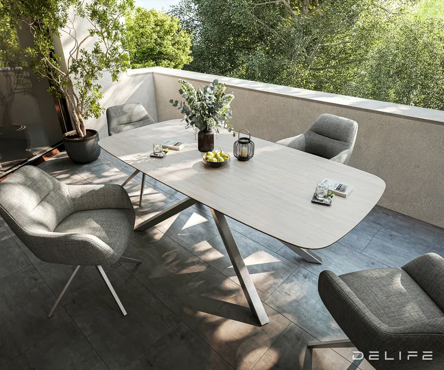 outdoor stol edge boot 200x100cm,materijal: keramika travertino bianco - slika 4