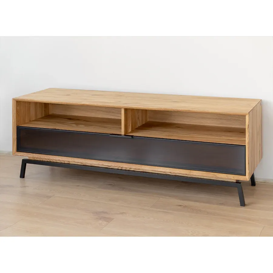 tv komoda modern loft 160x50cm, materijal: masivno drvo hrast - slika 3