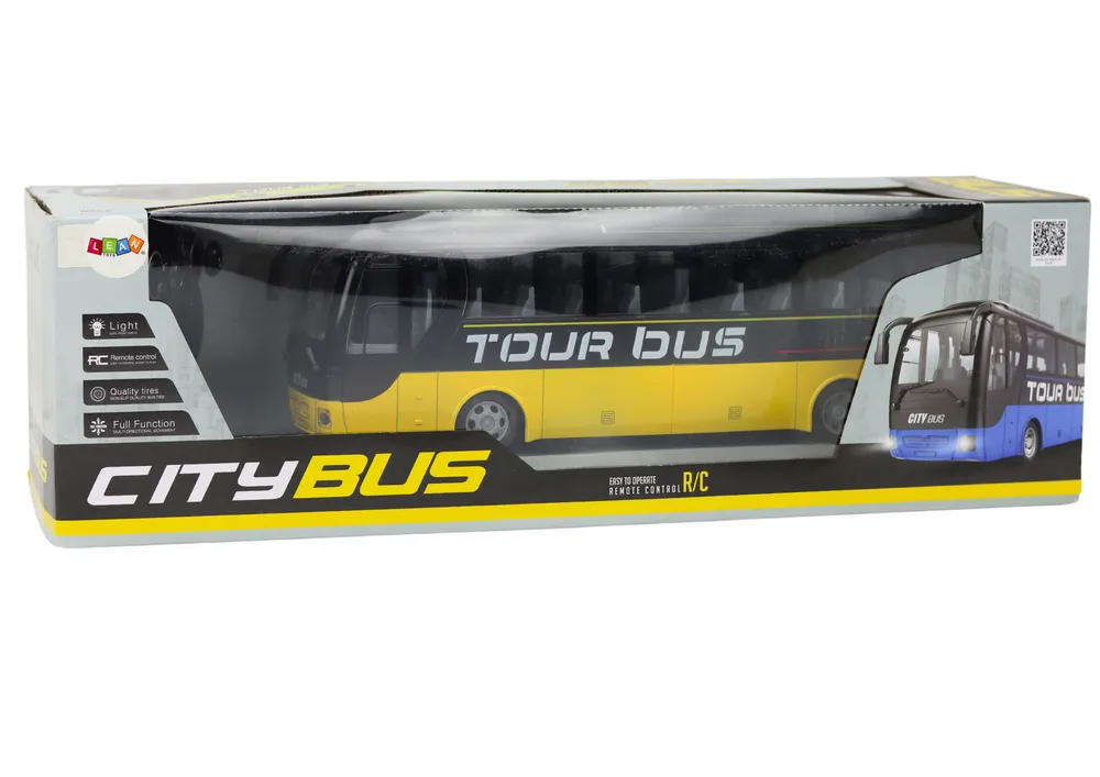 remote controlled rc bus yellow with remote control light effects - slika 5