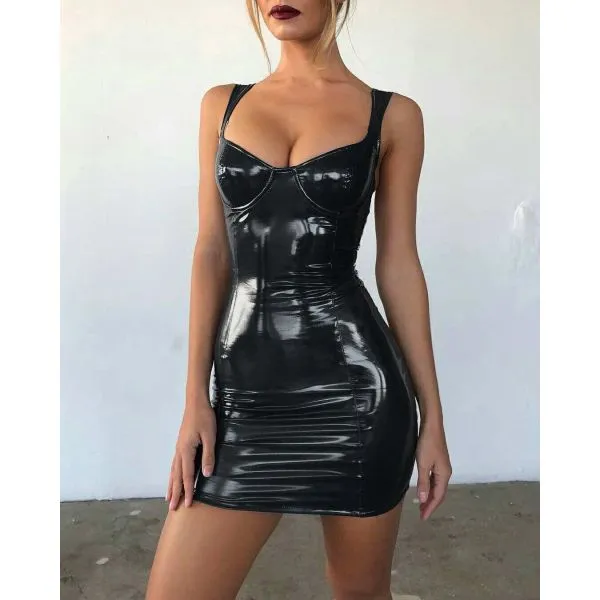 haljina leather dress - slika 9