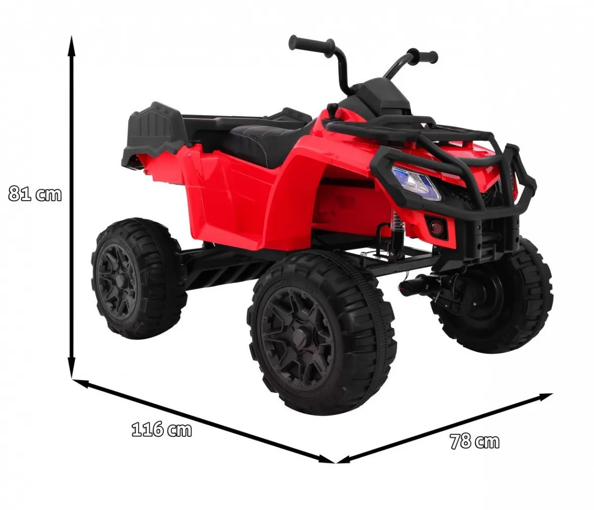 quad na akumulator all-terrain 4 x 4 - crveni - slika 2