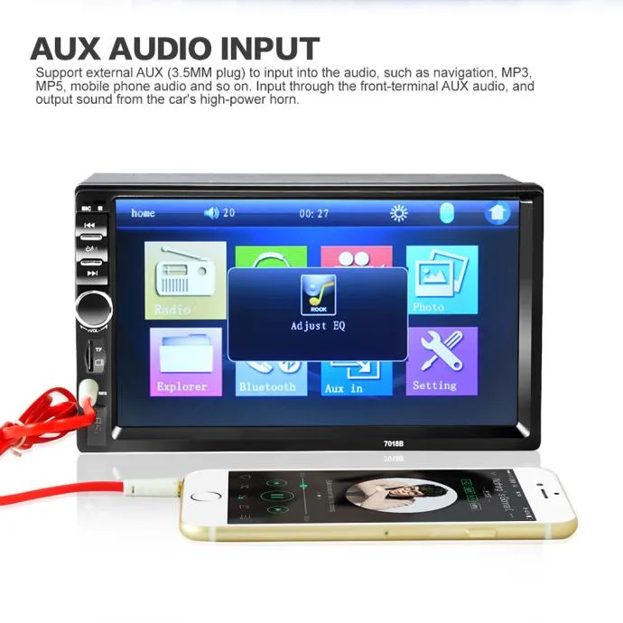 auto radio 2 din aux, mp3, usb,sd kartica, bluetooth parking kamera - slika 2