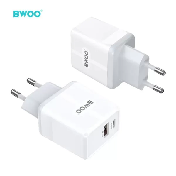 bwoo pd 20w usb-a + usb-c brzi punjač fast charger max bwoo--vatrootporan - slika 3