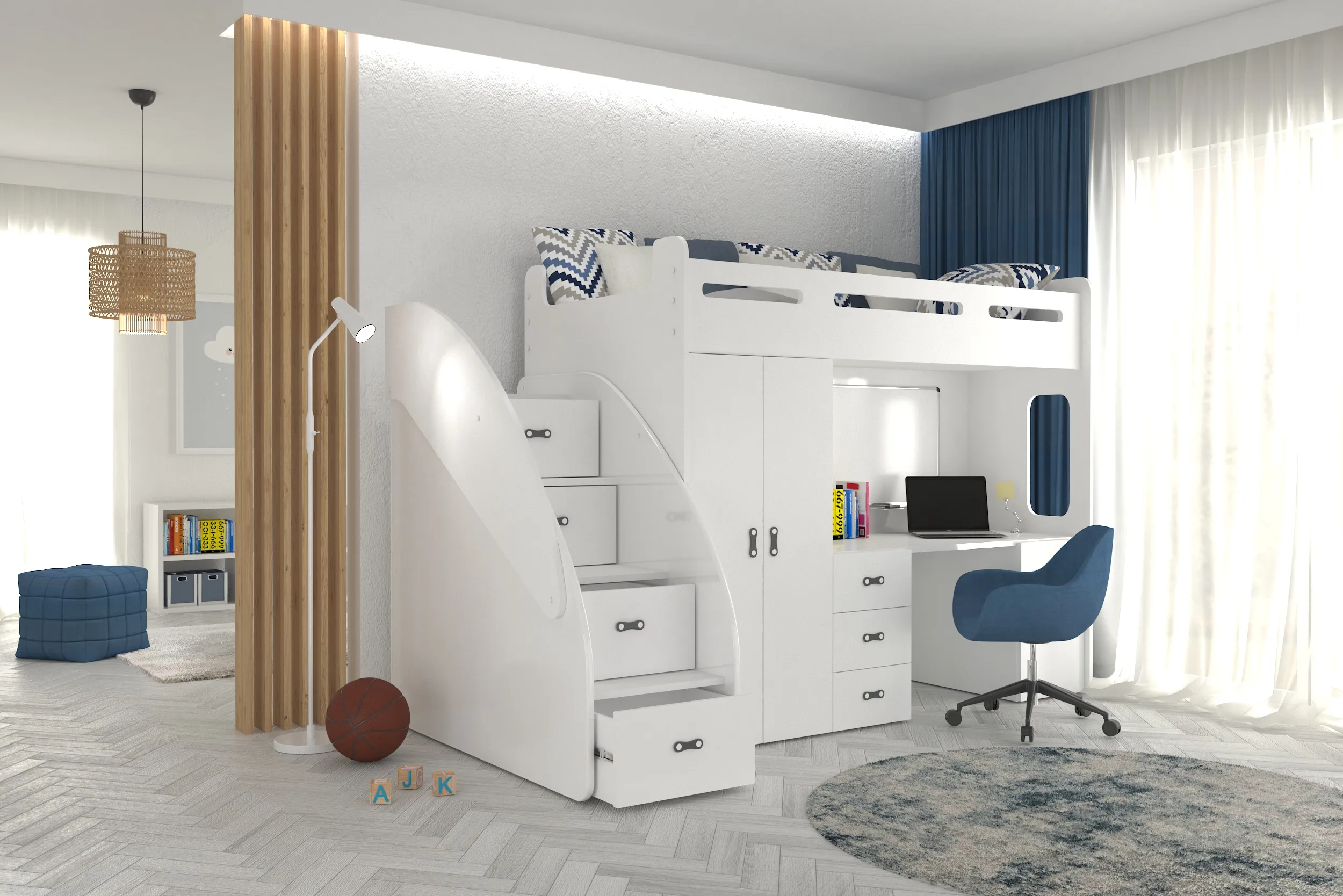 krevet na kat 200×80 zuzia plus – kompletna soba u jednom - slika 6