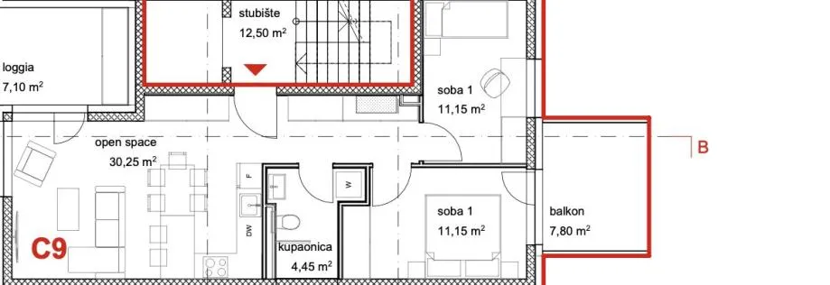 tar-stan na 2.katu u novogradnji sa liftom (prodaja) - slika 9