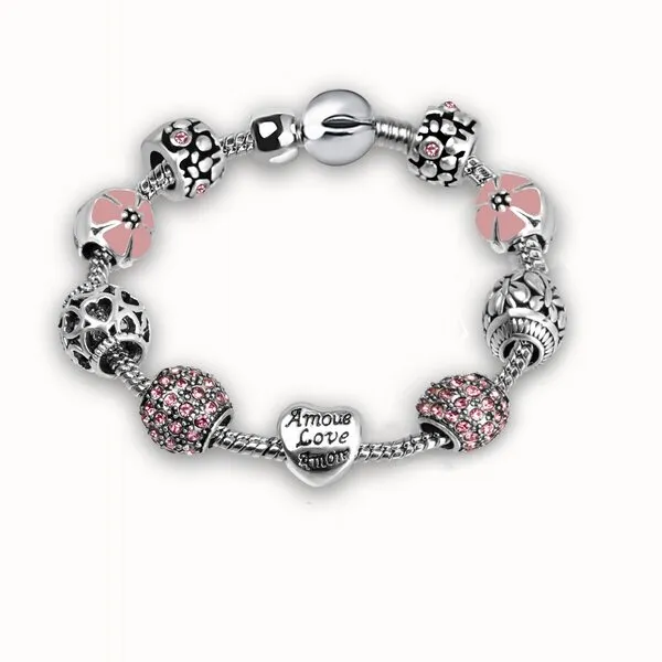 modularna narukvica pandora rose flowers - slika 2