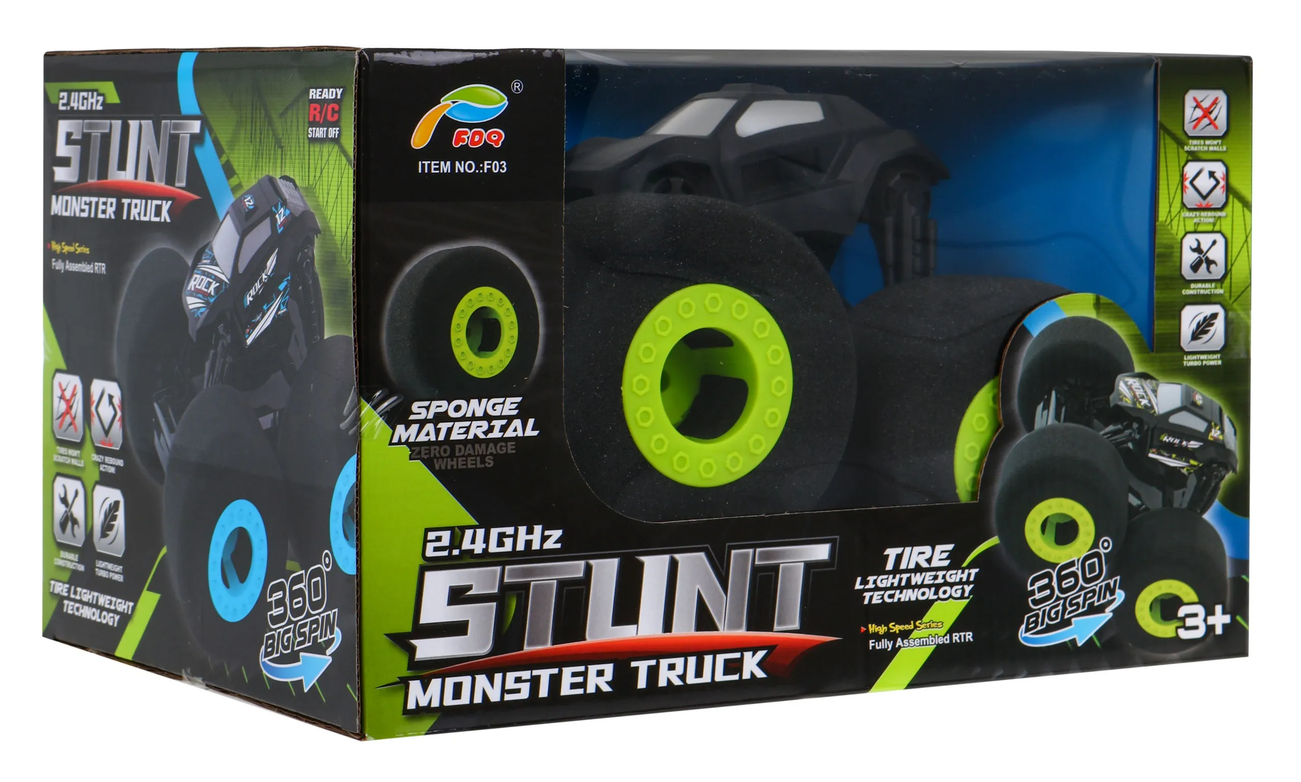 toy car r/c soft green wheels - slika 3