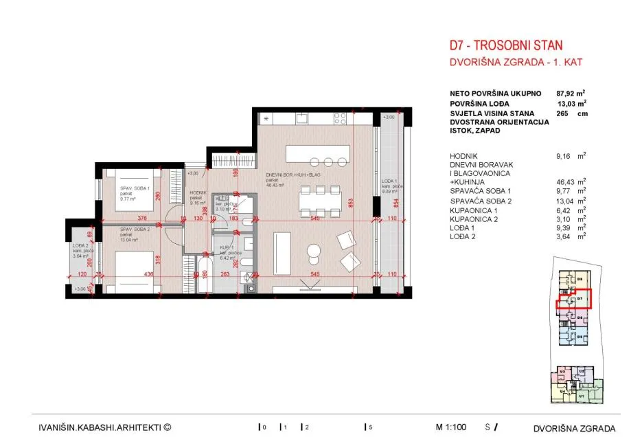 stan: zagreb (lašćina), kvatrić, trosobni 97.00 m2, novogradnja - slika 6