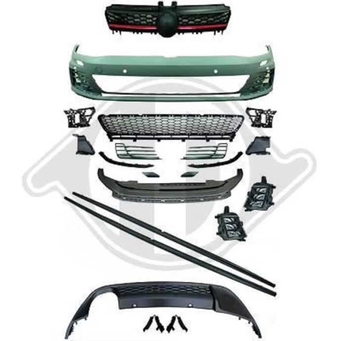 kompletan body kit za vw golf 7 - branik+pragovi+auspuh - lampe - slika 2