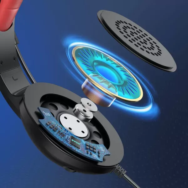 žičane premium gaming slušalice s mikrofonom i surround stereo zvukom max bwoo - slika 2