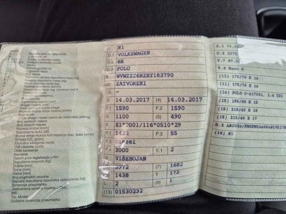 vw polo 1.4 tdi/n1/ 1 vl./152.000 km, 2017 god. - slika 2
