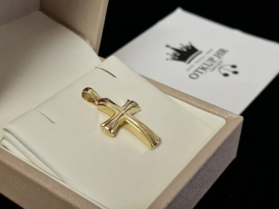 zlatni privjesak križ 3,22g (14k) / r1, rate ! - slika 3