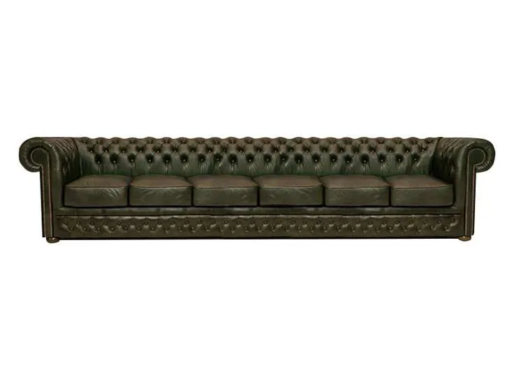 chesterfield garnitura first class leather | 6-sjedišta | moss green - slika 1