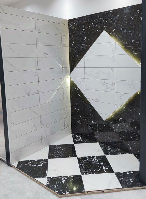 kupaonske pločice "carrara blanco/negro"1m²/16,59 € popust -10% - slika 2