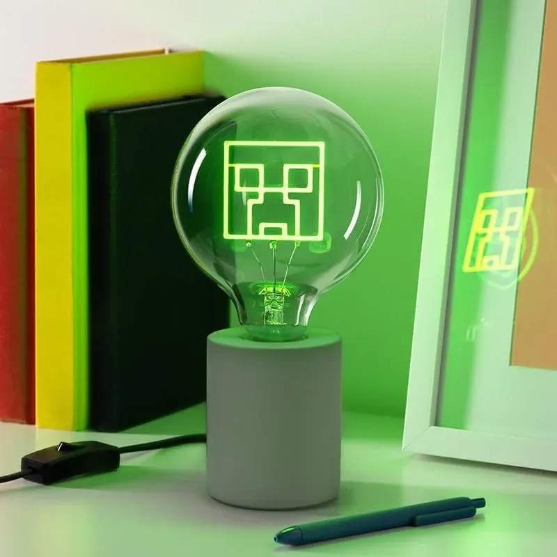 paladone minecraft creeper led neon bulb lamp - slika 4