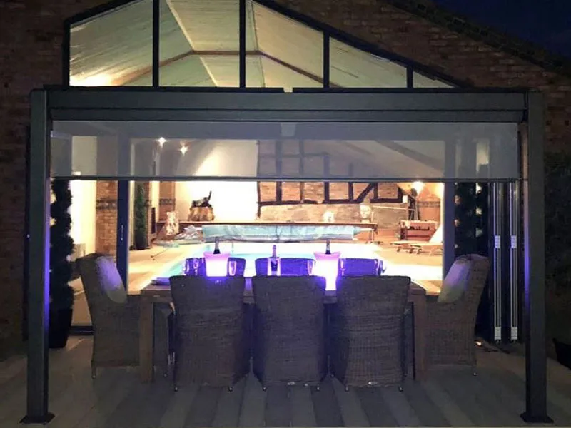 bioklimatska pergola gazebo vrtni paviljon 3 x 3 m s bočnim roletama - slika 10