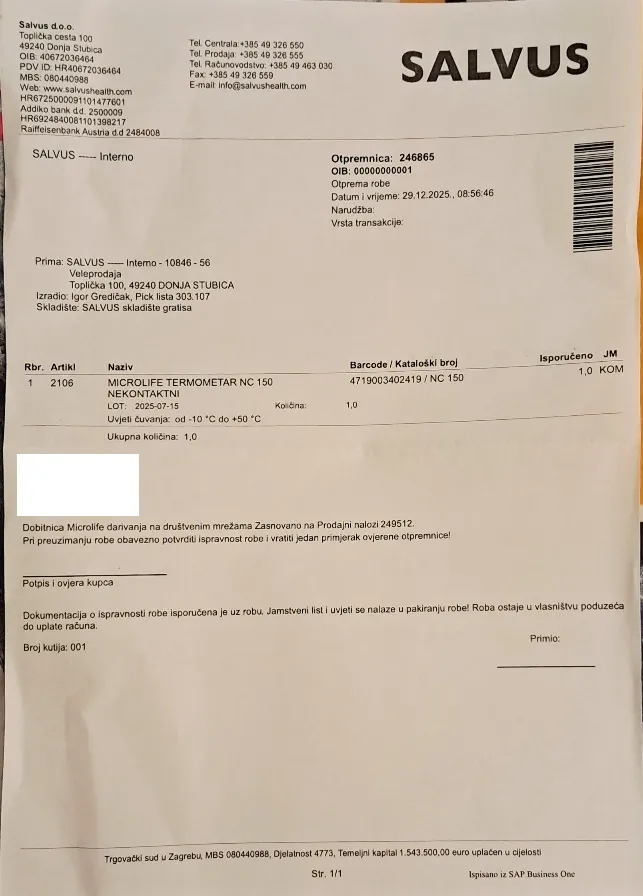 nov beskontaktni termometar/toplomjer microlife nc150; zg (jarun) - slika 2