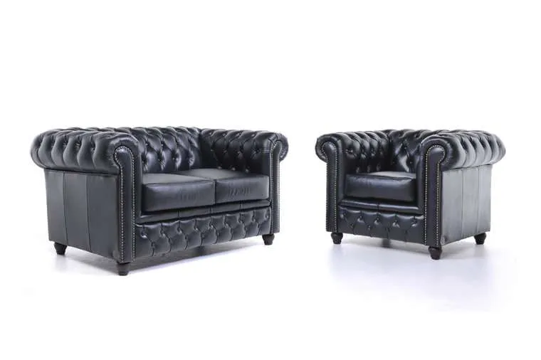 chesterfield set garnitura original leather | 1 + 2 sjedišta - slika 1