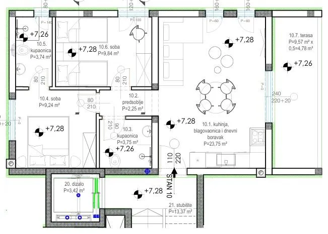 premium penthouse zadar – top lokacija, lift, krovna terasa - slika 6