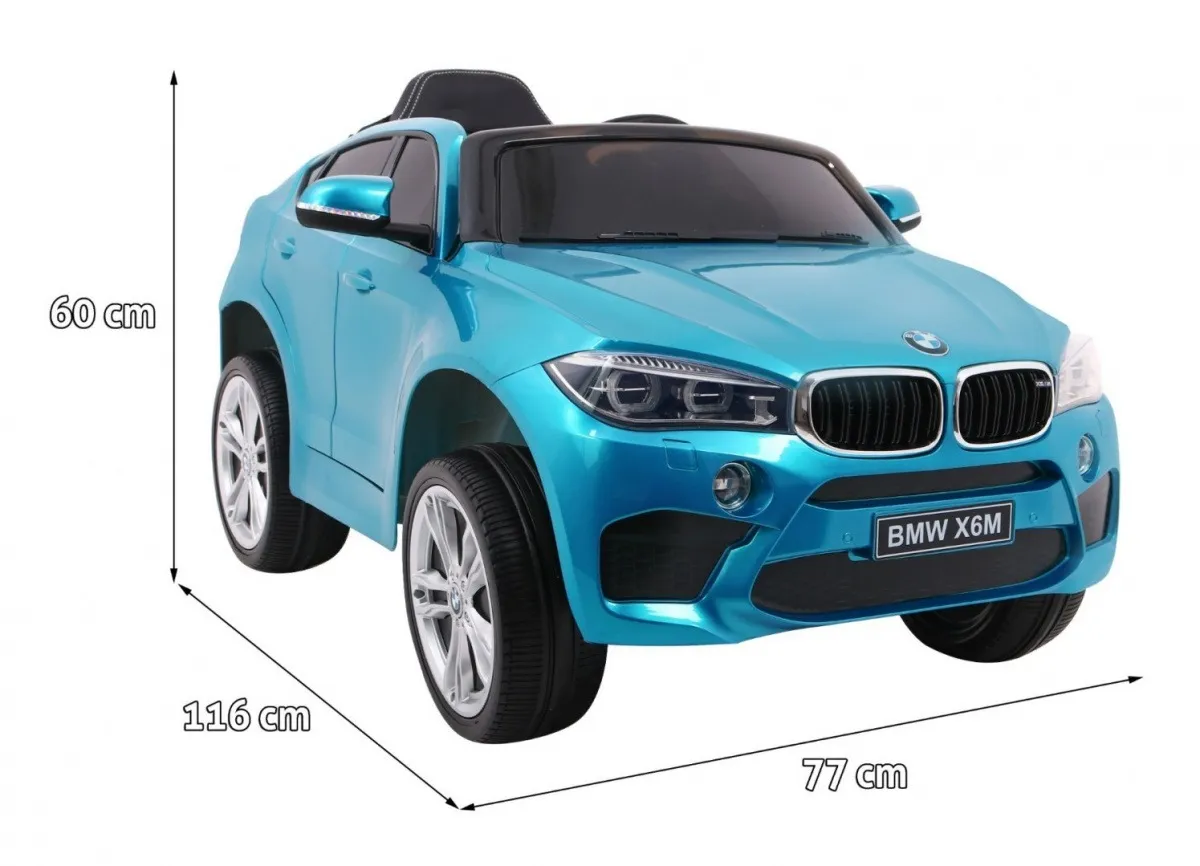 licencirani auto na akumulator bmw x6m - plavi/lakirani - slika 2