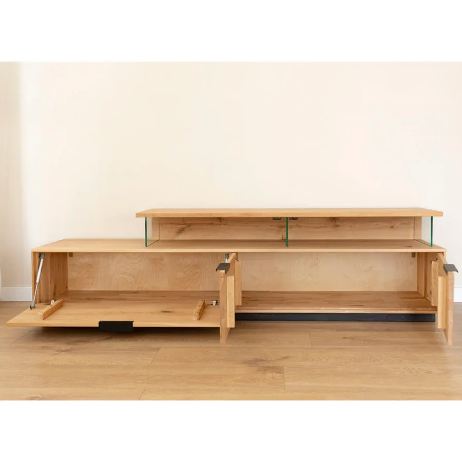viseća tv komoda tirano 200x39 cm, materijal: masivno drvo hrast - slika 16