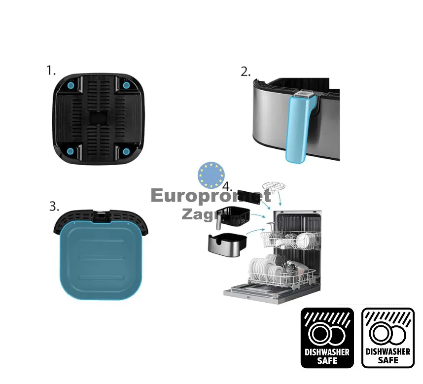 friteza na vrući zrak 6,5l + wifi 1700/2200 w novo!!! - slika 6
