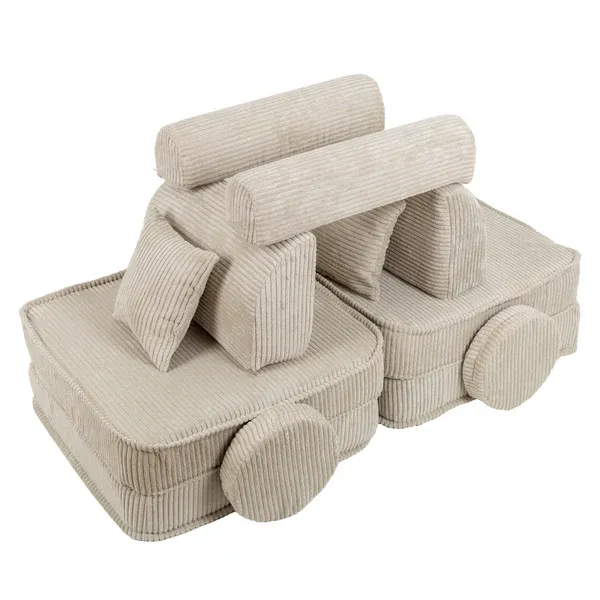 srednja modularna sofa za djecu - estetska ekru boja - slika 3