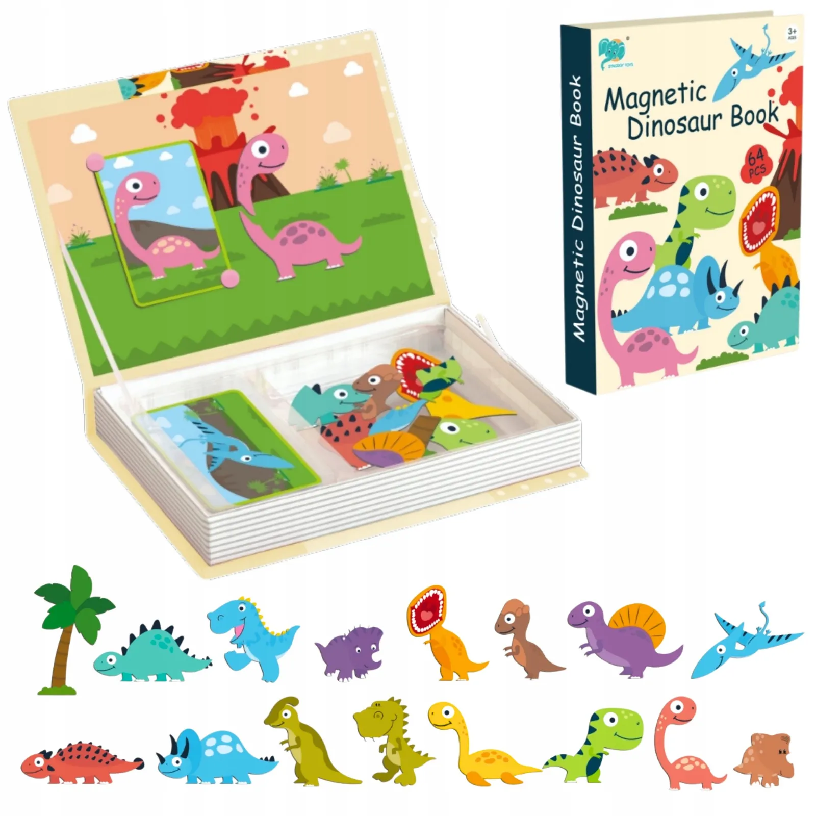 Montessori magnetna slagalica – knjiga s dinosaurima - Zagreb