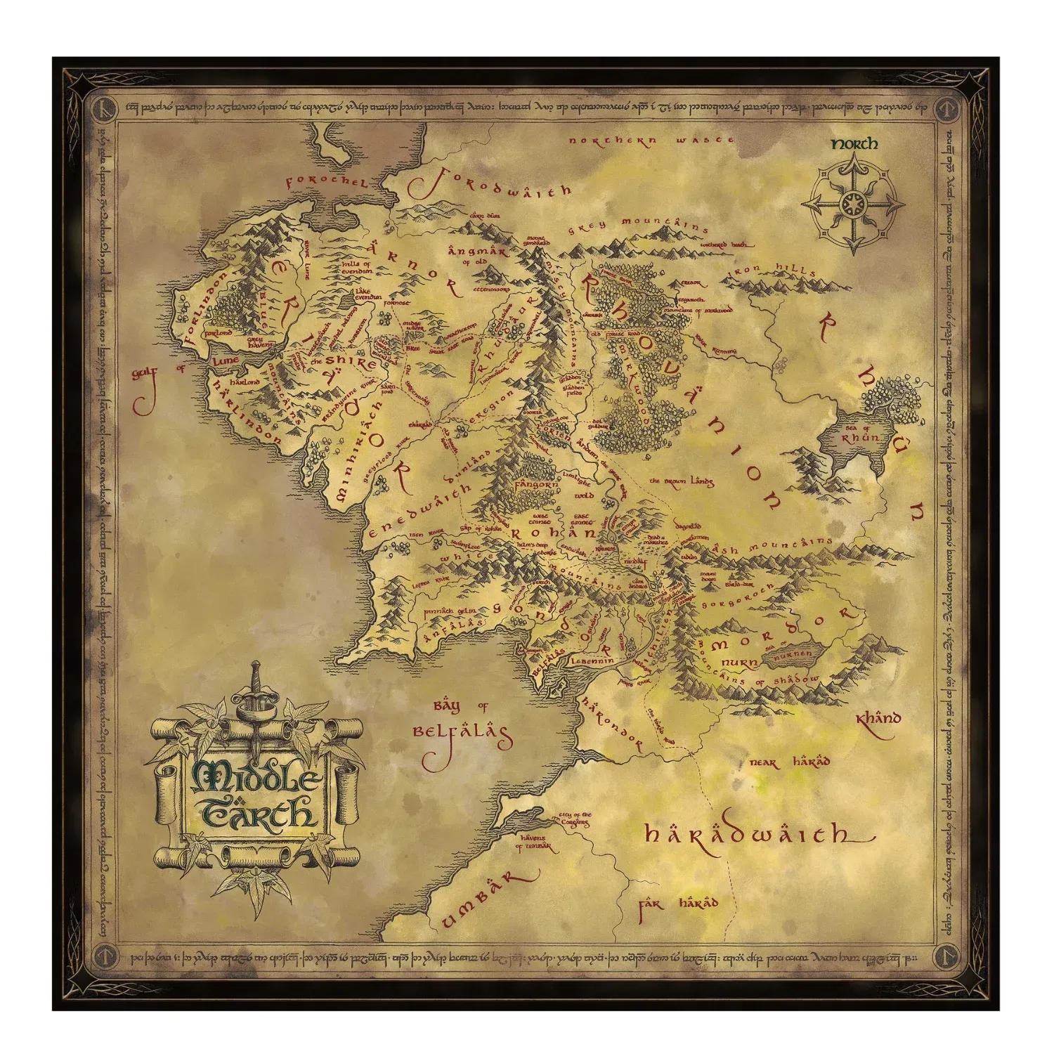 lord of the rings puzzle – map of middle-earth, 1000pcs - slika 2