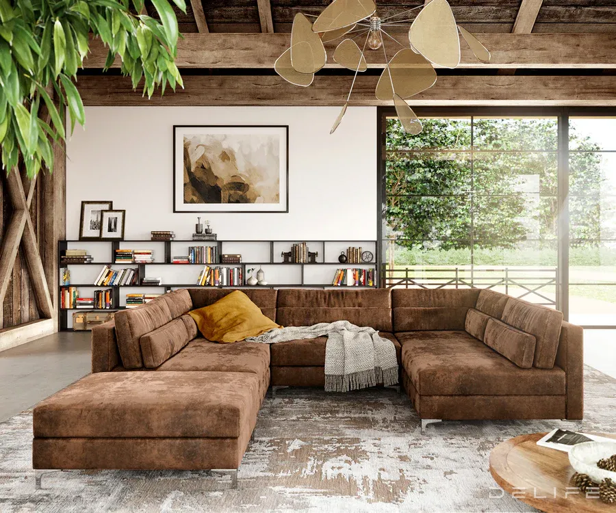 kutna garnitura elio 300x185cm, materijal: imitacija kože - slika 2