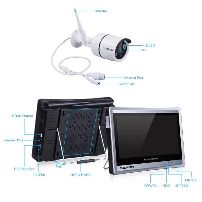 video nadzor 4 wifi kamere + monitor - slika 3