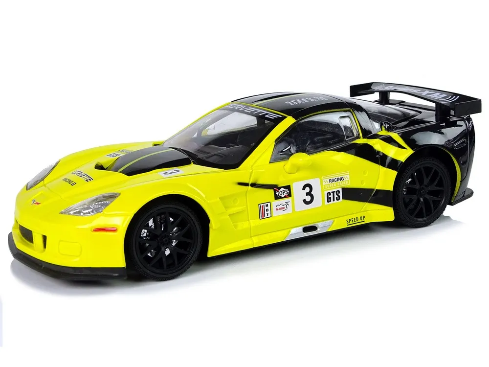auto na daljinsko upravljanje 1:18 corvette c6.r - žuti - slika 2