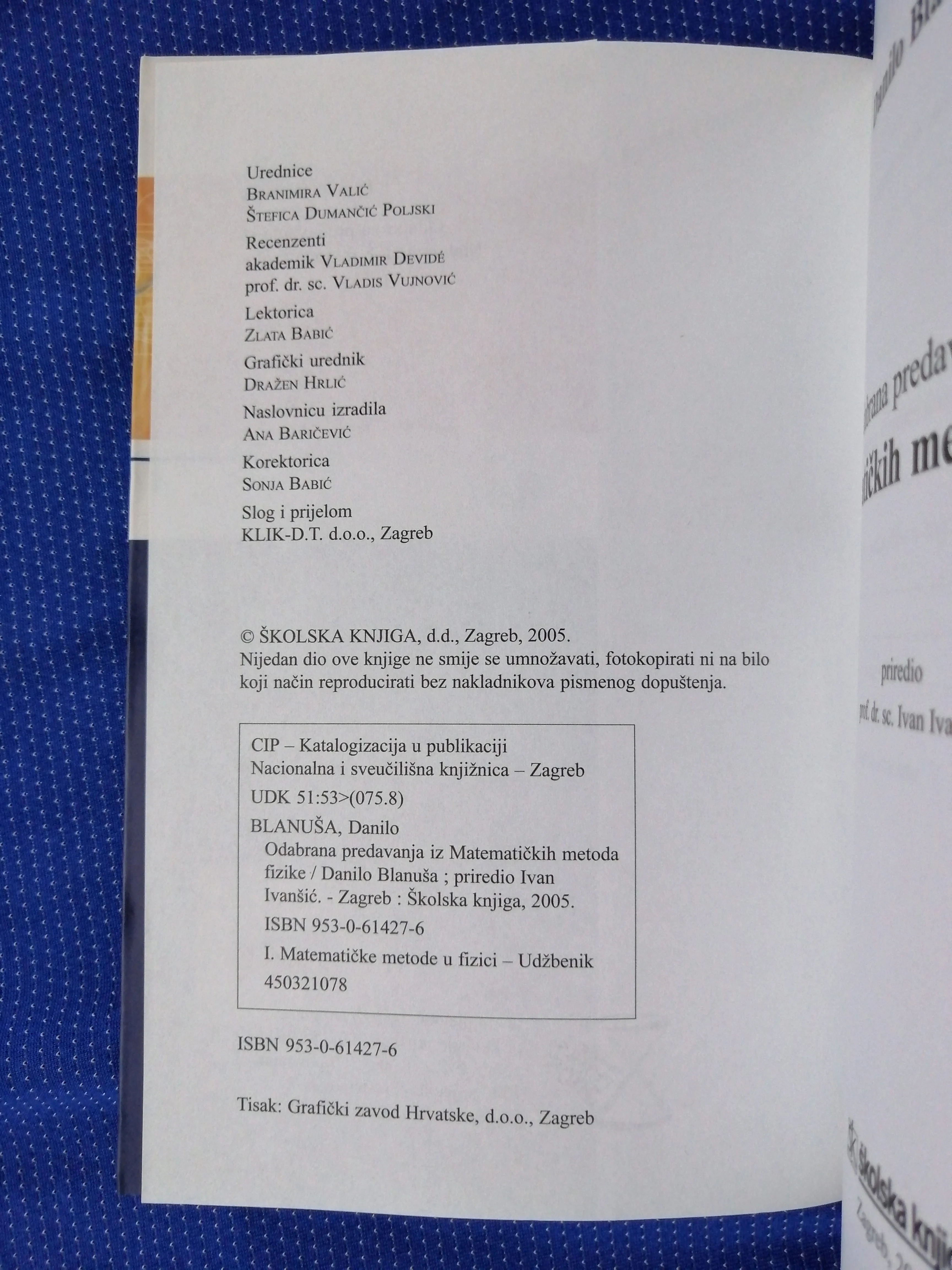 danilo blanuša – odabrana predavanja iz matematičkih metoda - slika 3