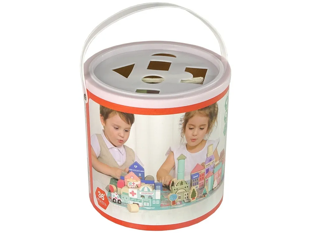 set drvenih kocki sa podlogom za igru - 115 elemenata - slika 6