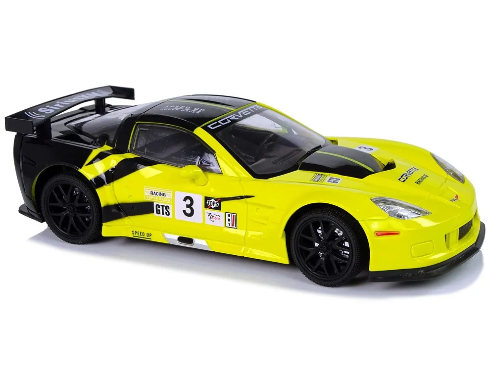 auto na daljinsko upravljanje 1:18 corvette c6.r - žuti - slika 4