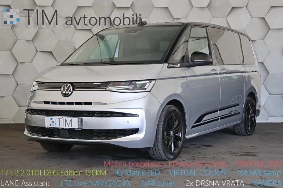 VW Multivan T7 L2 2.0TDI DSG Edition COCKPIT KAMERA RADARtempomat - Ljubljana