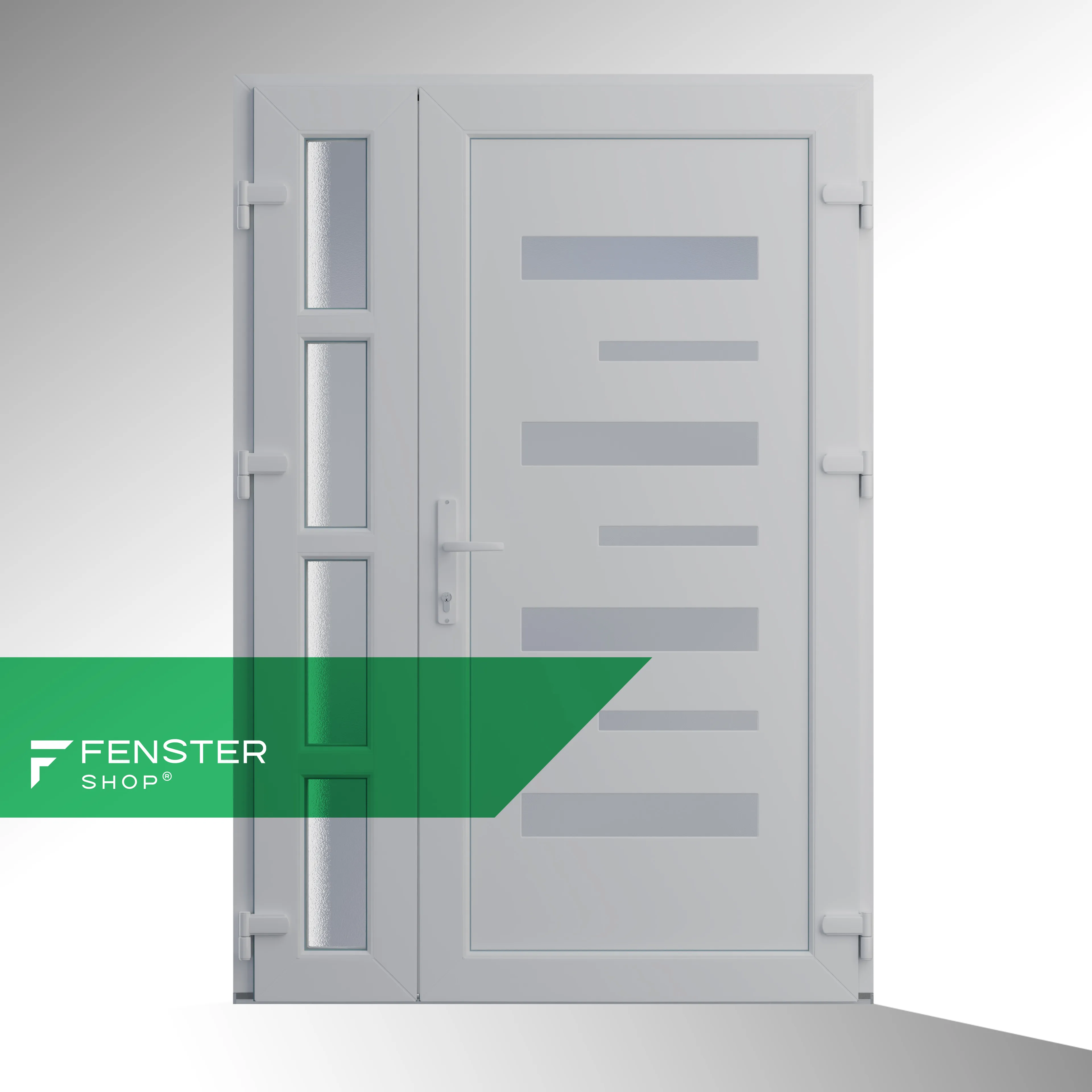 pvc vrata ulazna - dvokrilna 140 x 210 - slika 1