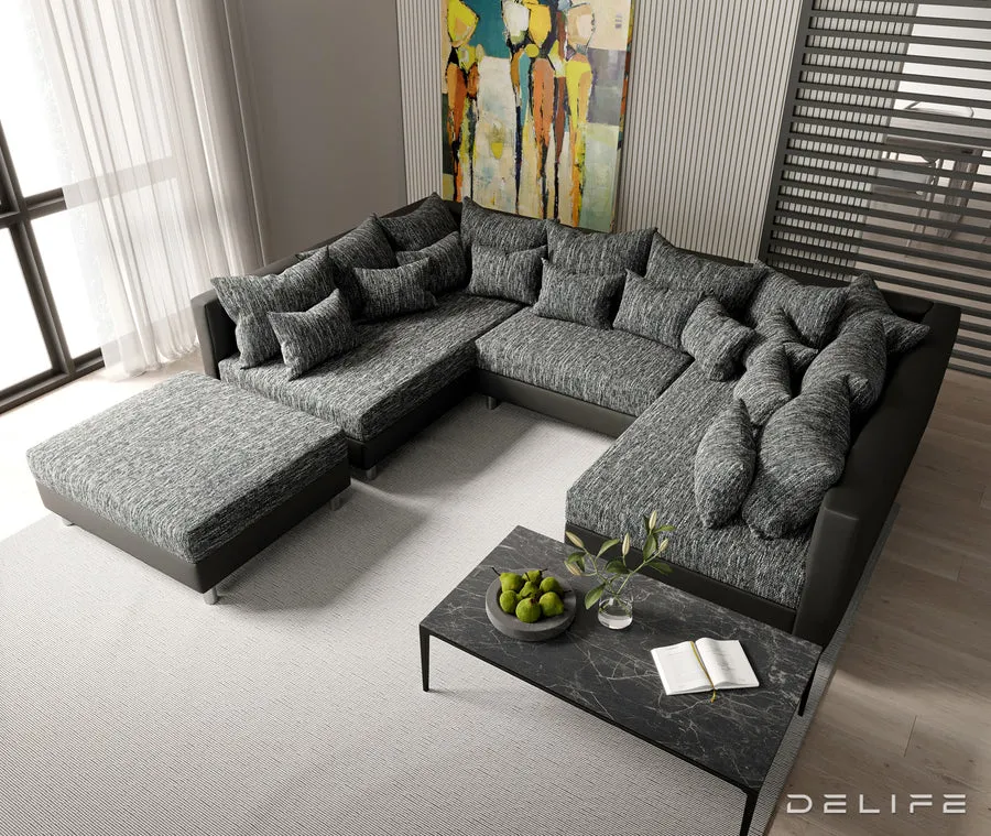 kutna garnitura clovis 300x185cm, materijal: strukturirana tkanina - slika 4