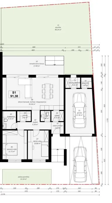 kuća: čepin, prizemnica, 96.35 m2 + dvorište 90.24 m2, novogradnja - slika 10
