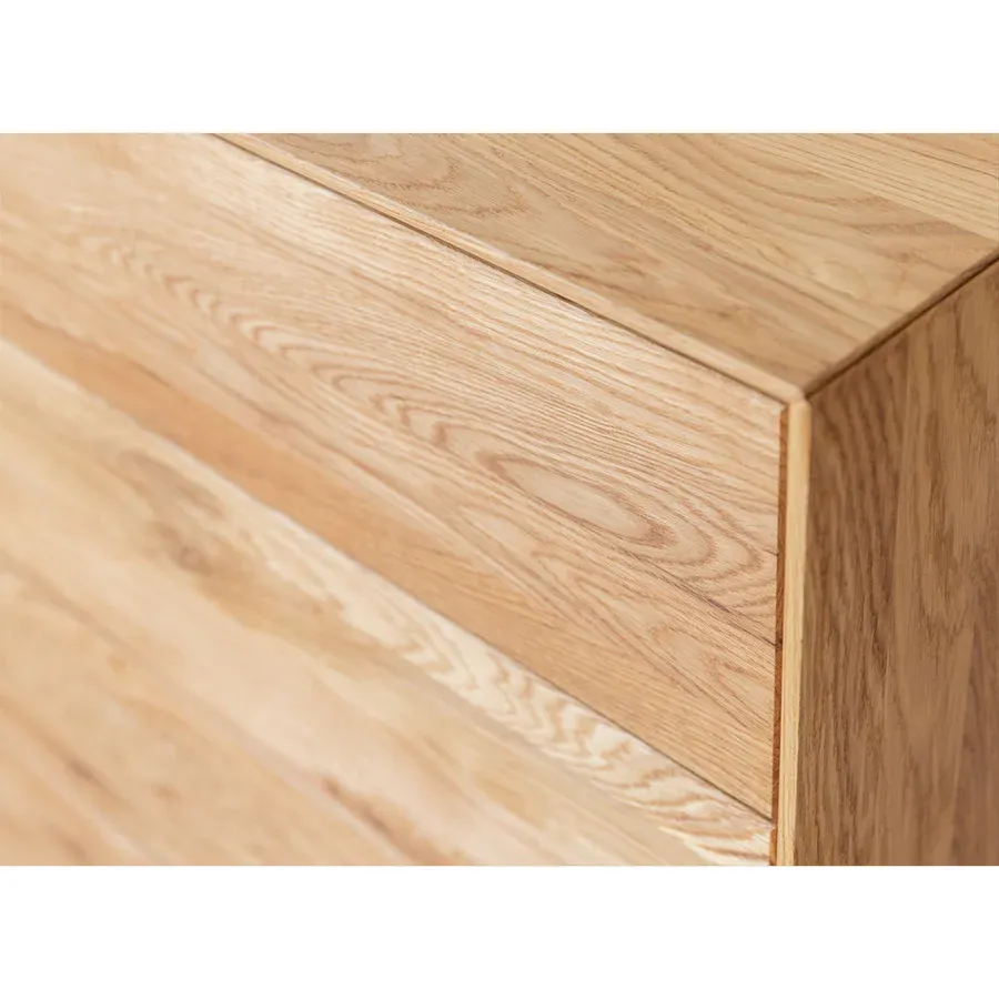 komoda modern loft 120,50x45cm, materijal: masivno drvo hrast - slika 2